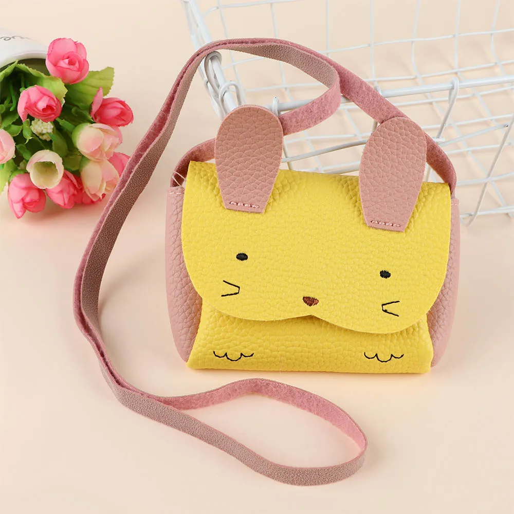 1Pcs Cartoon Rabbit Mini Messenger Bag Girls PU Shoulder Bags Birthday Gifts for Girlfriends Size: 10*14*3cm | Багаж и сумки
