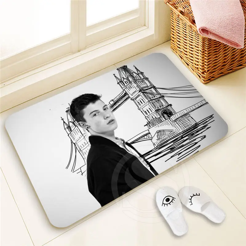 

Creative Custom Shawn Mendes Doormat Home Decor 100% Polyester Pattern Door mat Floor Mat foot pad SQ00722-@H0656
