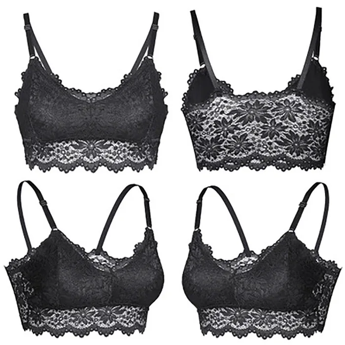 2018 Для женщин Однотонный жилет кружева Push Up Bra Top Bralet бесшовные корсет цветочный