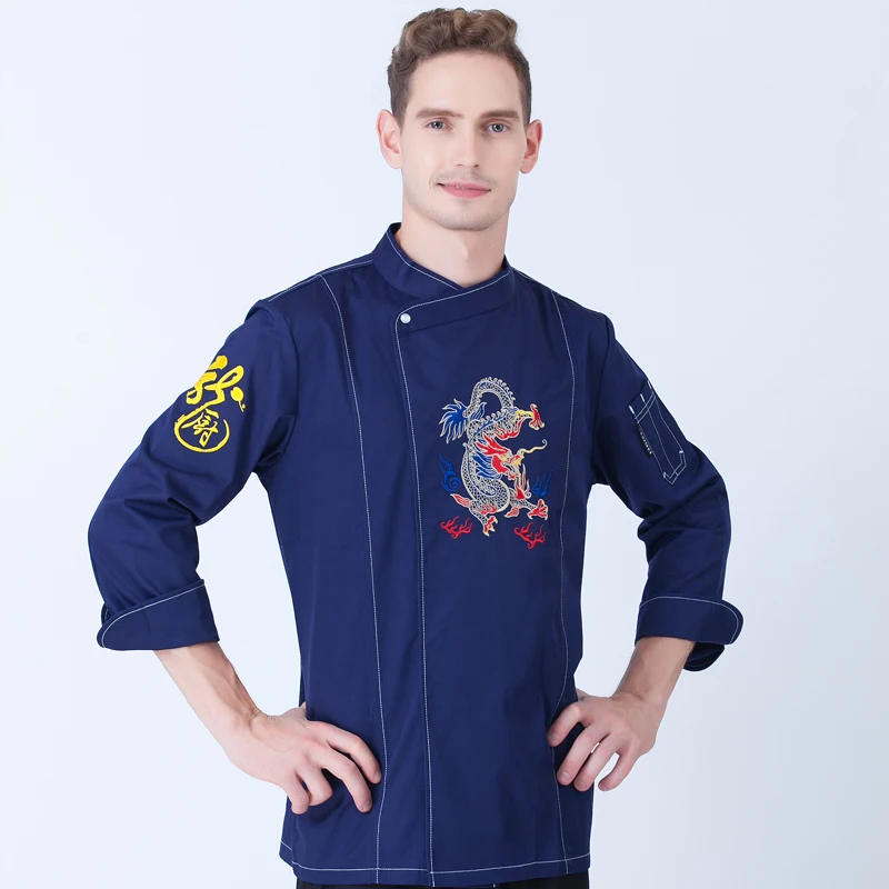 New Summer Chef Uniform Long Sleeved Restaurant Cook Uniforms Work Wear Hotel Cook Clothes DZY18