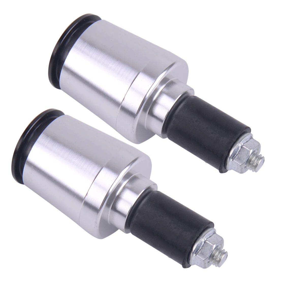Silver DWCX 2 шт Золото/Серебро CNC алюминиевая ручка руль акустическая система с цепным стопором заглушки аксессуары для мотоциклов - Цвет: Silver