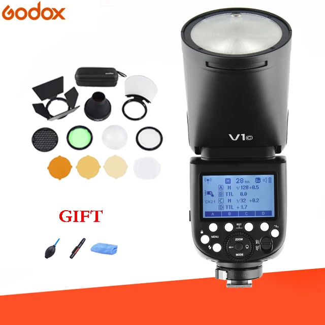 Godox V1 вспышка + фотовспышка TTL 1/8000s HSS 2600 мАч литиевая батарея Speedlite для Canon Nikon Sony