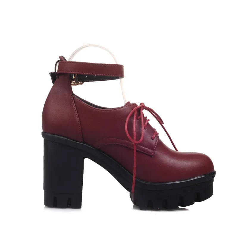 Туфли PXELENA женские в готическом стиле стиль панк Стиль Мэри Джейн круглый носок