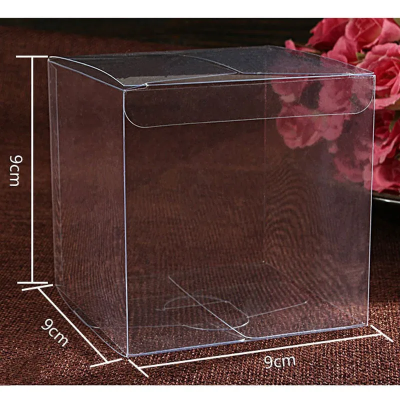 

500pcs/lot 9*9*9cm clear plastic pvc box packing boxes for gifts/chocolate/candy/cosmetic/crafts square transparent pvc Box