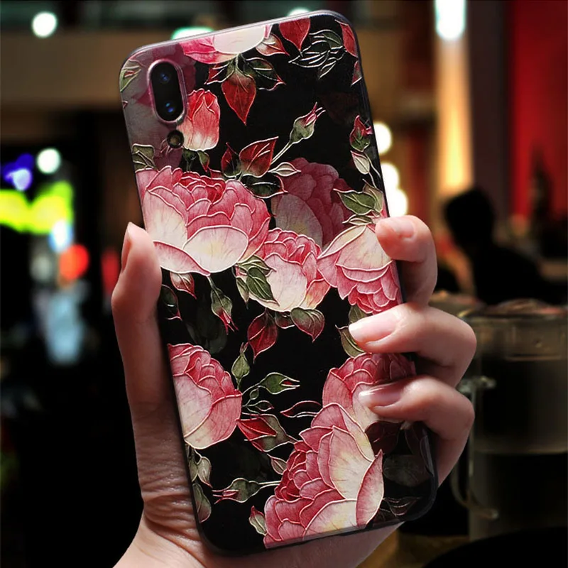 Милый 3D тисненый цветок чехол для телефона iphone X XS Max XR 10 8 7 6 6S Plus Чехол Мягкий