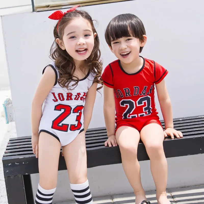 Одна деталь детский купальник Обувь для девочек мальчиков Письмо печати