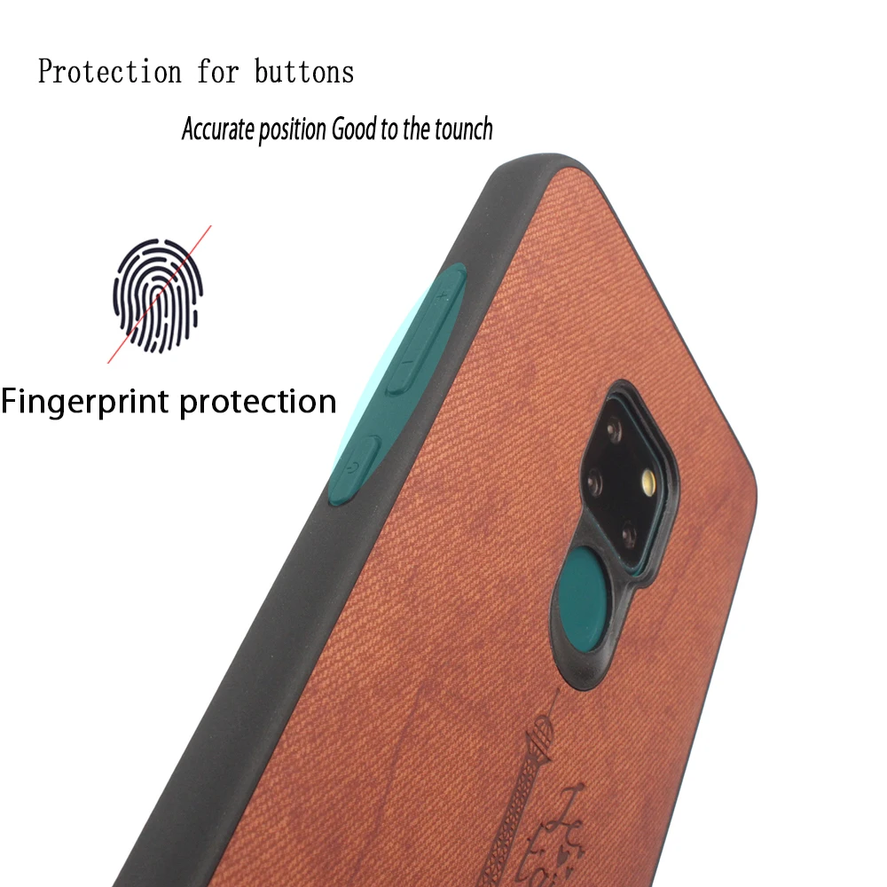 Для huawei mate 20 Чехол Ткань Твердая задняя крышка мягкая рамка ткань Fundas холст башня