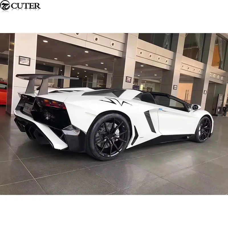 LP700 к LP750 SV стиль стекловолокно передний бампер задний спойлер для Lamborghini Aventador LP750-4 Superveloce 11-15 - Цвет: CF REAR SPOILER