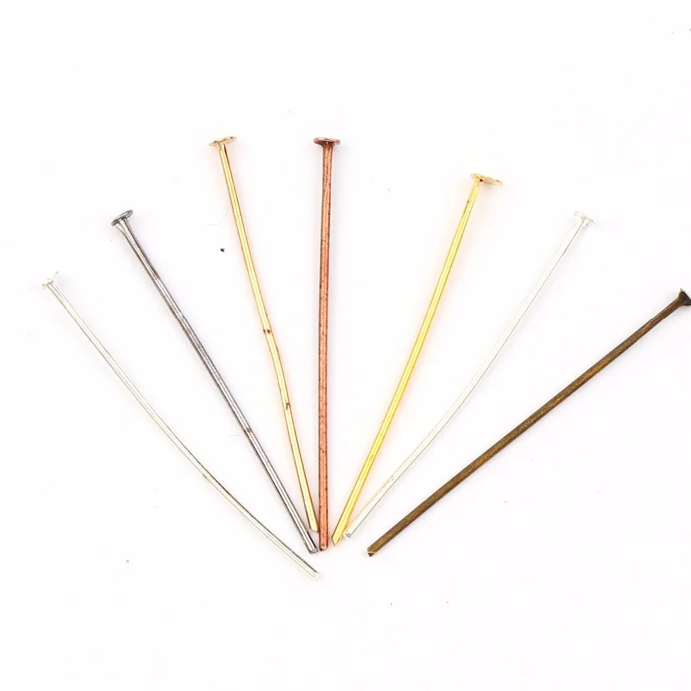 Заводская плоская шпильки с головкой 20 мм из розового золота серебра античной