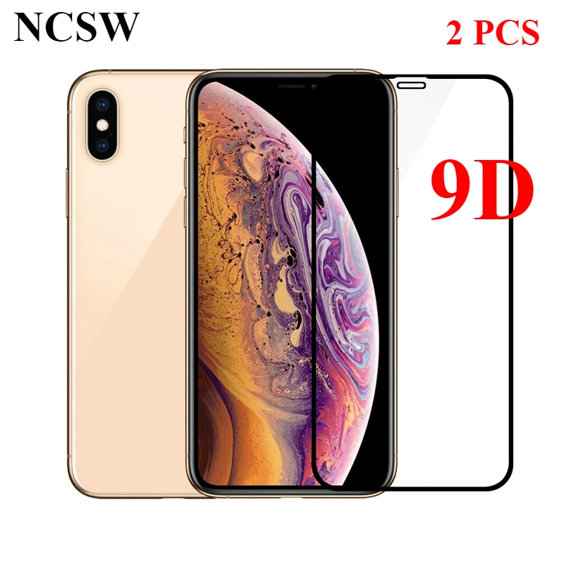 2 упаковки 9D закаленное стекло для iPhone 11Pro Max 2019 X XS XR Защита экрана 7 8 6 6S Plus защитное