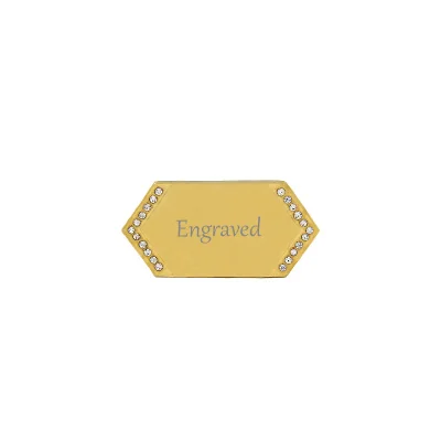 Engraved Gold YUKAM, нержавеющая сталь, Золотой Ромб, индивидуальный логотип, выгравированный Гео бар, горка, амулеты, хранитель для DIY браслетов, ювелирных изделий - Окраска металла: Engraved Gold