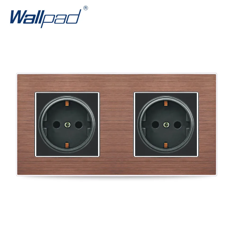 Двойной ЕС 2 Pin немецкая розетка Wallpad Роскошная гладкая металлическая панель двойной ЕС 16A электрическая настенная розетка электрические розетки