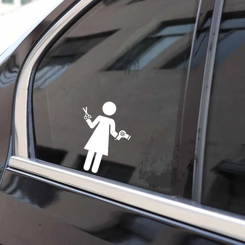 YJZT 11.1CM*14.8CM Stylish Barber Shop Haircut Silhouette Vinyl Decoration Car Sticker C22-0107 | Автомобили и мотоциклы