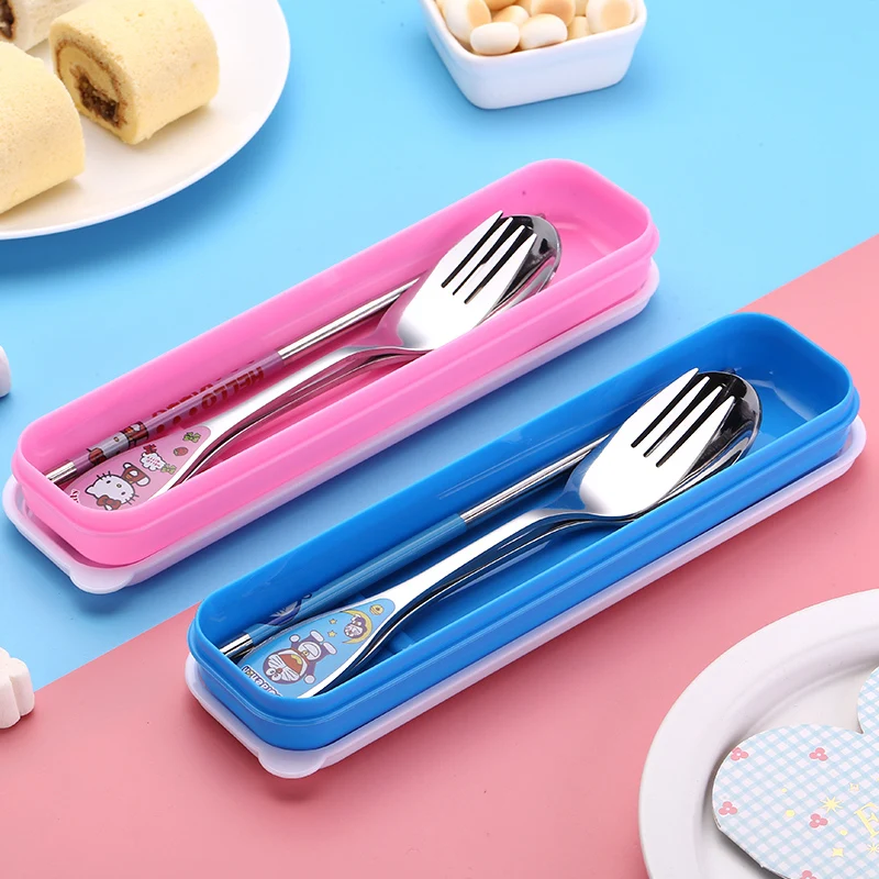 Модная Посуда Столовые приборы кухонная посуда Hello Kitty Spork набор для