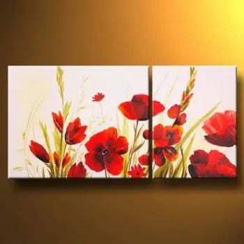 Ручная роспись маслом Маки и другие цветы Современная картина на холсте