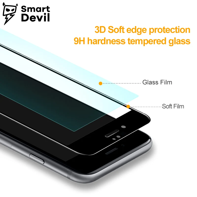 Протектор экрана SmartDevil для iphone 6 6s 7 8 Plus 3D полное покрытие закаленное стекло
