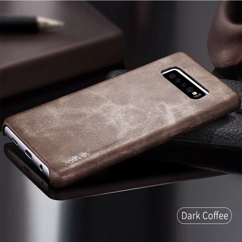 Для samsung Galaxy S10 Plus S10e роскошный винтажный мягкий из искусственной кожи кожух, чехол для мобильного телефона для samsung S10 задняя крышка чехол X-Level - Цвет: Coffee