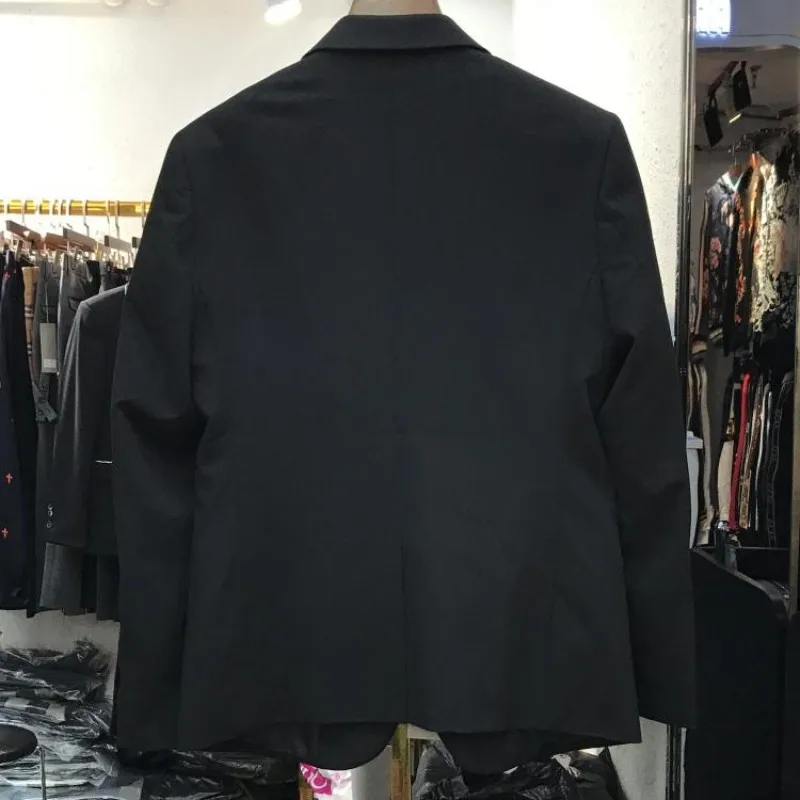 Brand Fashion Diamonds Rivet Blazer Suit Men Office Work Formal Terno Masculino TOP Quality Slim Fit Wedding Party Dress | Мужская