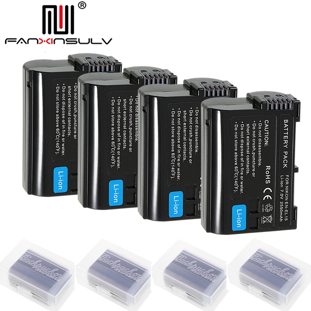 4 x EN-EL15 RU el15 цифровой батарея для Nikon D7000 SLR Камера Аккумулятор D7200 D7100 D7500 D610 D750 D810 D850 Z7 Z6 D500 отслеживания
