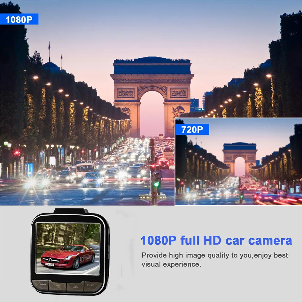 AXZONE D052S Автомобильный видеорегистратор Full HD 1080P с супер ночным видением WDR g сенсор