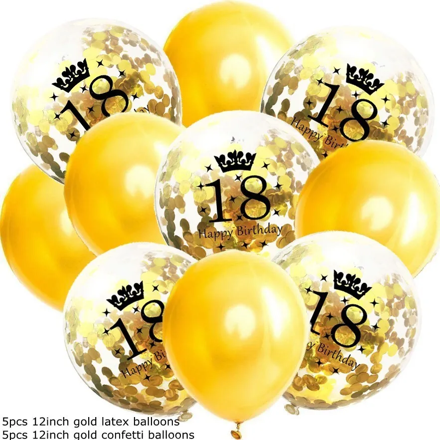 5gold 5con 18th 18 Вт, 30 Вт, 40/50 лет воздушный шар "Конфетти" Бумага Гирлянда DIY подвесные кулоны вечерние баллоны Юбилей День рождения украшения - Цвет: 5gold 5con 18th