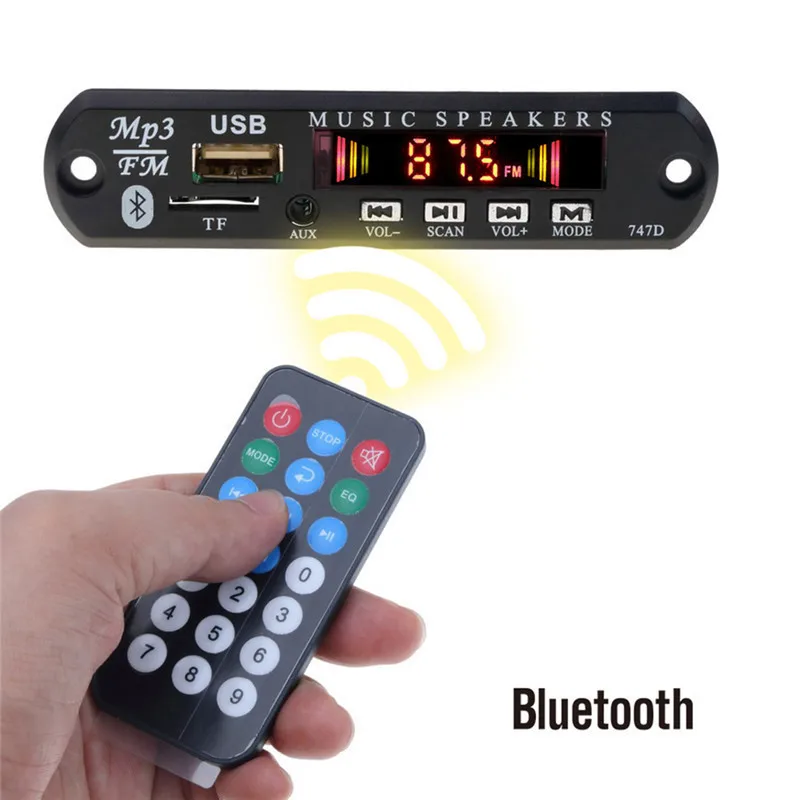 Цветной Bluetooth MP3 плеер беспроводной fm радиоприемник 3 Плата декодера USB 5 мм