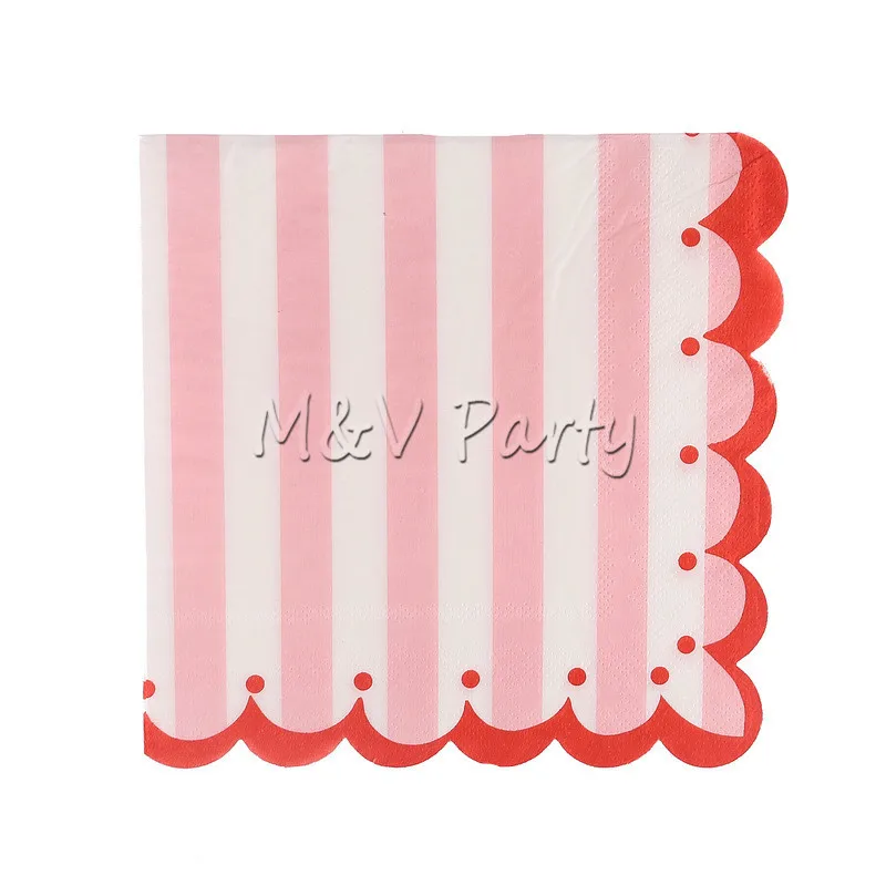 36 шт./лот Розовый Полосатый одноразовая посуда квадратной Салфетка под тарелку