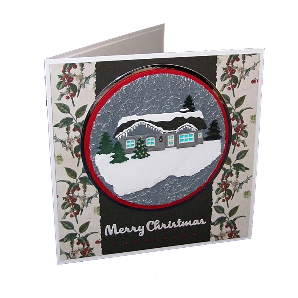 Рождественский теплый дом для резки металла трафарет DIY скрапбукинга