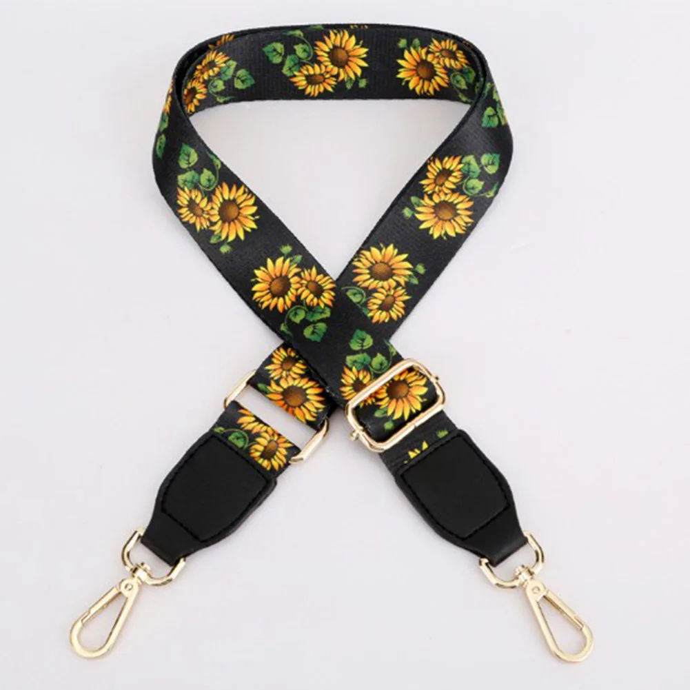 Diy широкий регулируемый ремень для сумки красивый холст с принтом подсолнуха