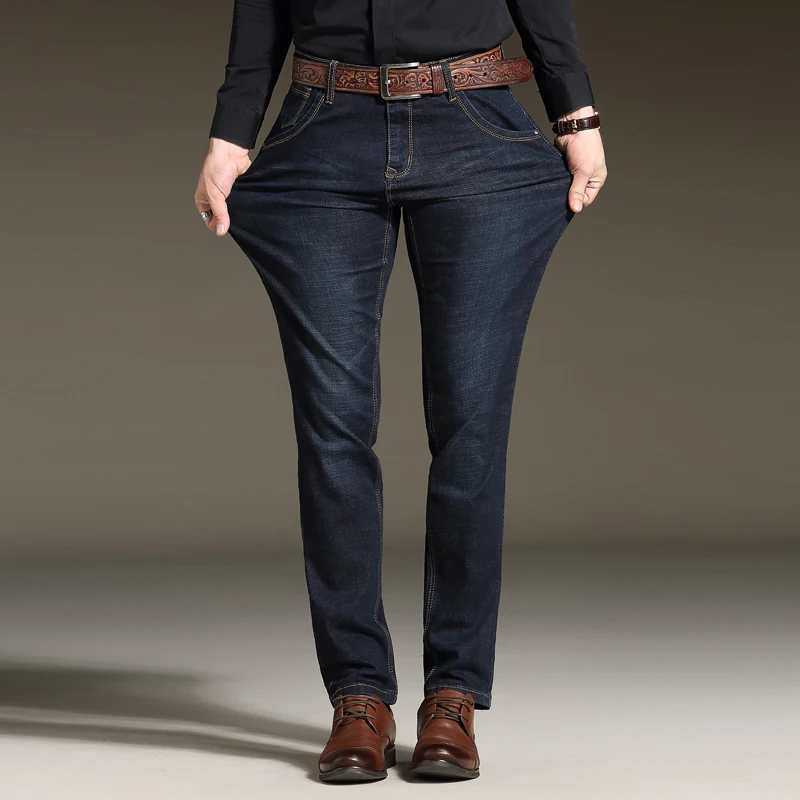 Джинсы мужские стрейчевые зауженные прямые стираные повседневные 2019 | Мужская