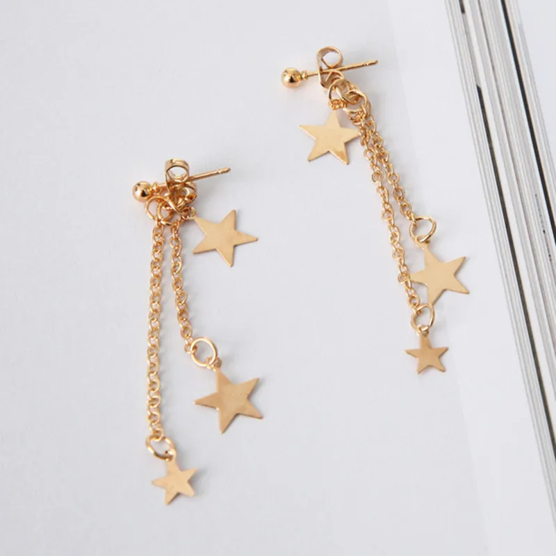 Retro Elegant Star Tassel Earrings For Women 2021 Europe And The United States Big Sequins Stud Jewelry Bijoux | Украшения и