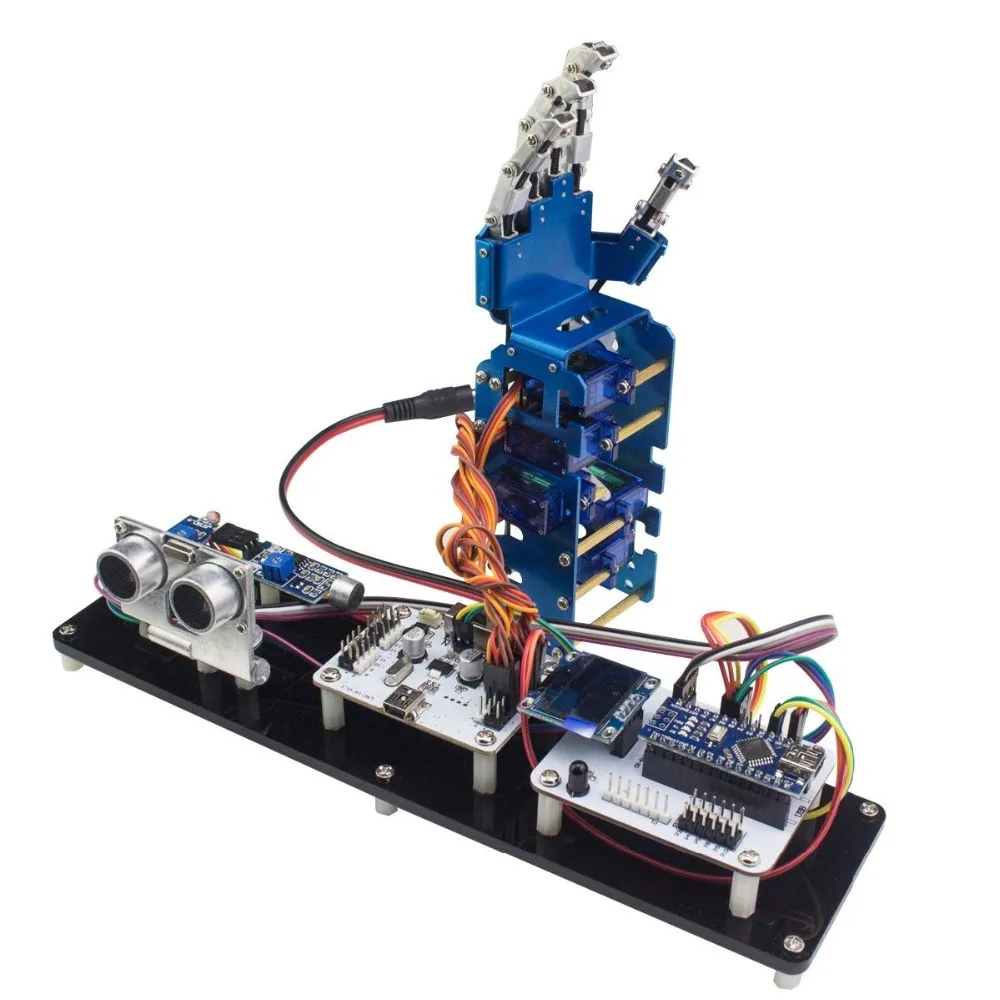 LOBOT 5DOF робот Arduino гуманоид пять пальцев вреда ультразвуковой Сенсор свет