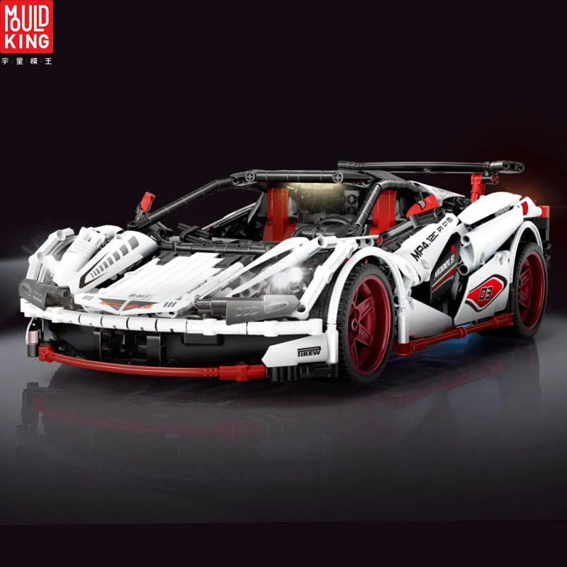 Плесень king Technic серии совместимы с MOC 16915 белый гоночный автомобиль строительные