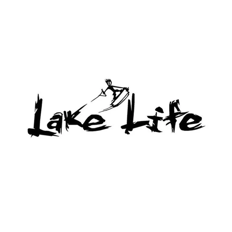 

27*10 см, автомобильная наклейка LAKE LIFE, Светоотражающая наклейка с интересными мотивами для серфинга, сёрфинга, стикеры для автомобиля, черные...