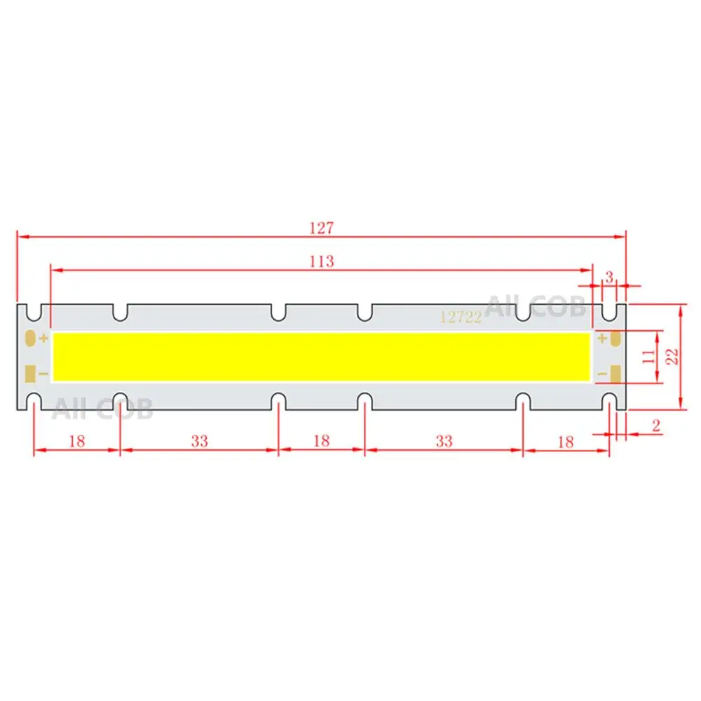 10 шт./лот 30 Вт LED COB длинная полоса 127 мм 22 мм мощный источник света COB LED DIY модуль лампы 30-33 в DC лампа для наружного светильника от AliExpress RU&CIS NEW