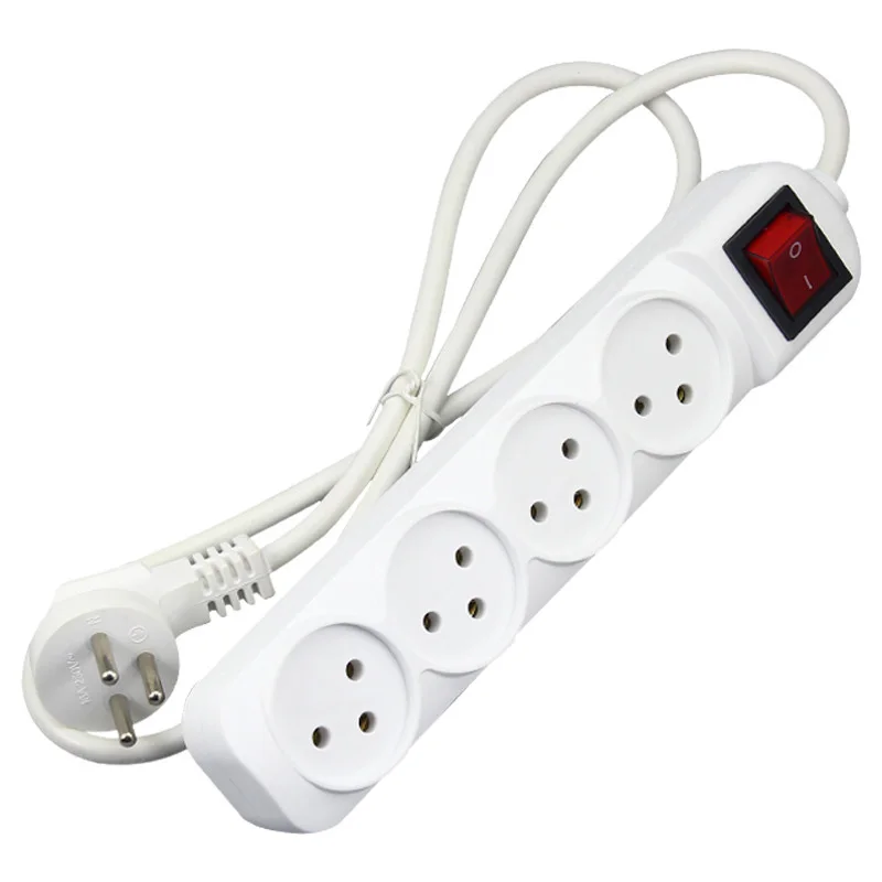 4 Порты Мощность полосы розетки Портативный белый Цвет 16A 250V пролонгации гнезда