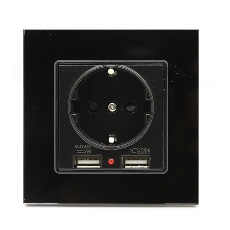 Настенное зарядное устройство с двумя USB портами 2 1 А|dual wall socket usb|panel pcpanel |