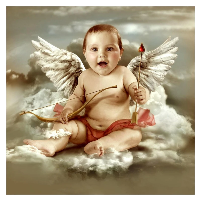 

5D DIY diamond embroidery Cupid angel Baby diamond painting Cross Stitch full square Rhinestone mosaic home decoration