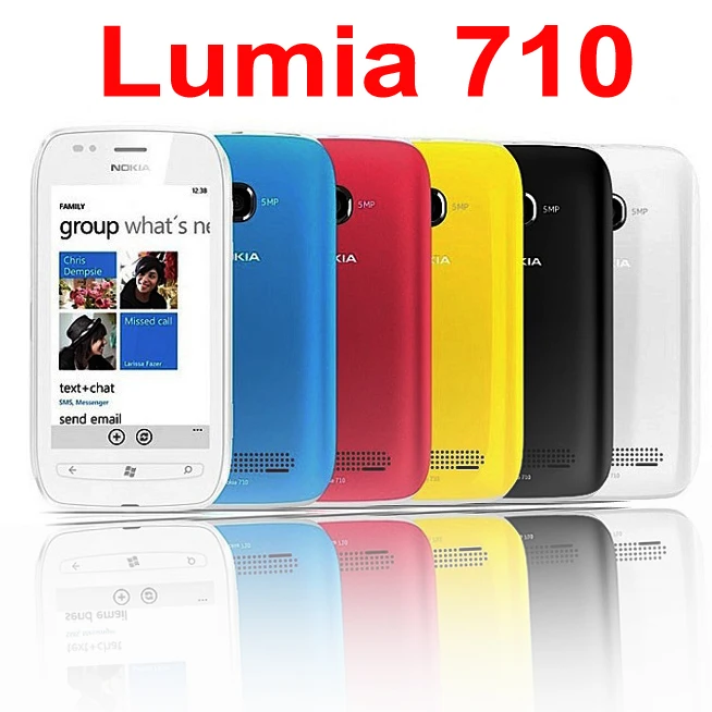 Nokia Lumia 710 Восстановленный мобильный телефон 3G сотовый 8 Гб 5 Мп Wifi Windows & желтый