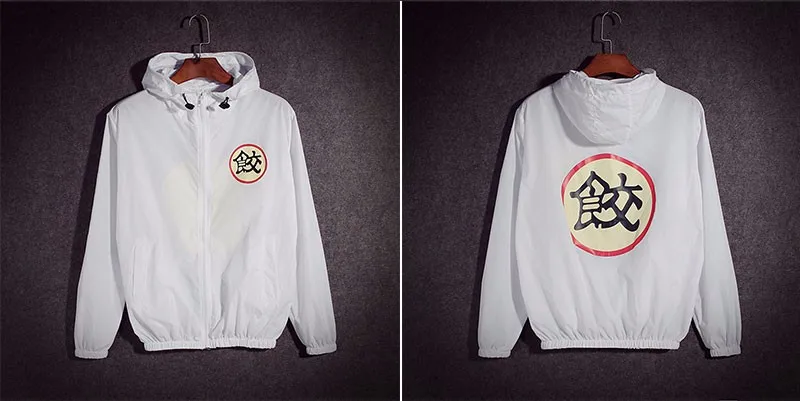 TANG унисекс косплей мужские летние куртки Jaqueta Masculina аниме Dragon Ball тонкая Солнцезащитная ветровка с капюшоном