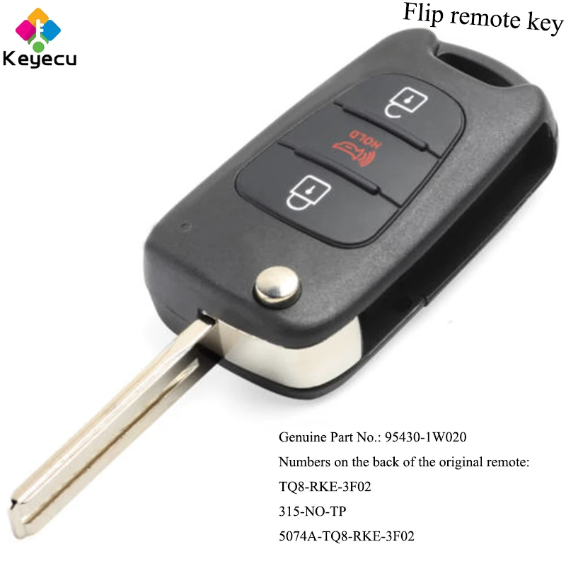 Пульт дистанционного управления KEYECU для Kia Rio 315 2012 МГц 2013 P/N: 95430 1W020|Ключ от авто| |