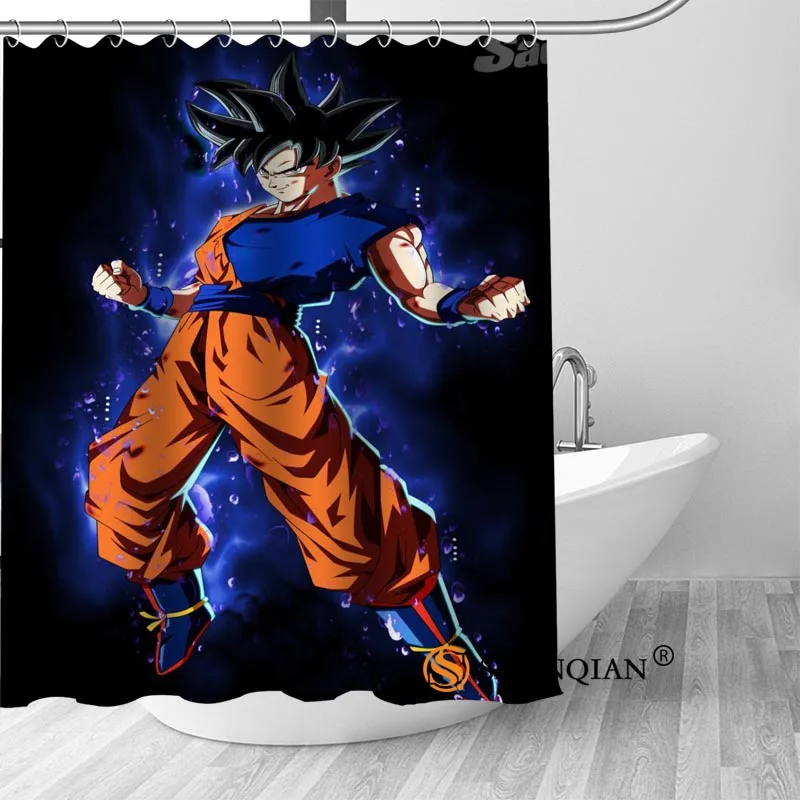 Custom Dragon Ball Hot Sale Polyester Fabric Printing Shower Curtain 12 Hooks For The Bathroom 3D Waterproof Bath Curtain - Цвет: Shower Curtain