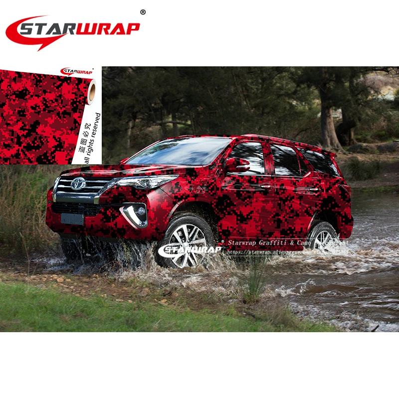 Starwrap красные черные автомобильные стильные цифровые наклейки камуфляжная