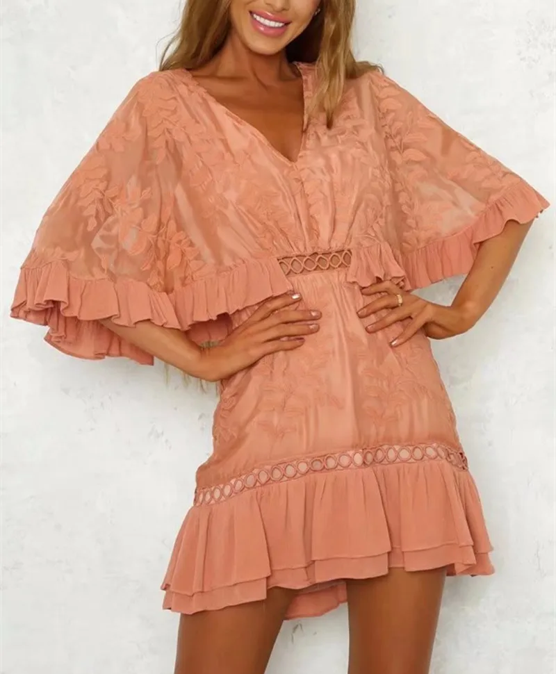 2019 летнее повседневное женское вязаное белое платье с расклешенными рукавами