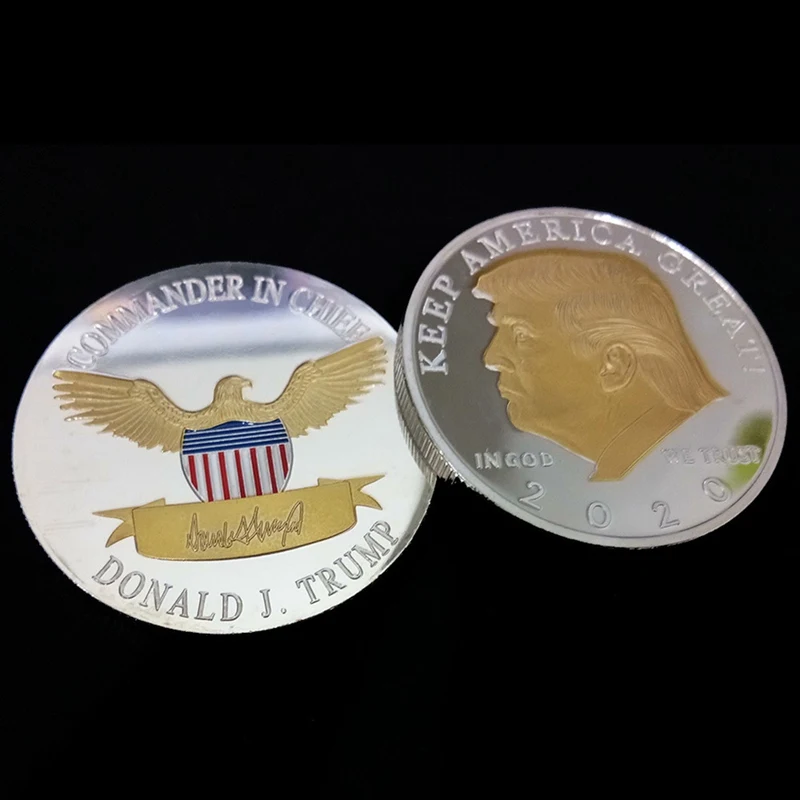 Новая серебряная/позолоченная двухцветная памятная монета для Трампа, коллекция США Trump, не монеты иностранных валют, Прямая