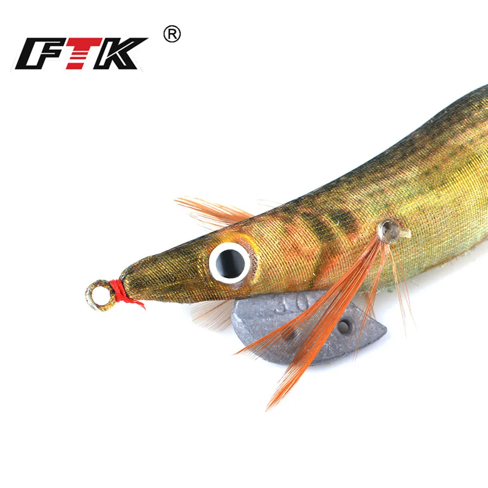 FTK 1PC Hard Plastic Octopus Squid Jigs Fishing Lures Mixed Color Cuttlefish Artificial Bait Wood Shrimp lead weight 1.5g-4.0g | Спорт и - Фото №1