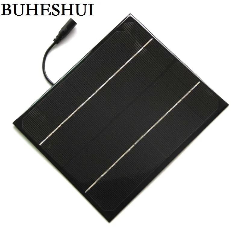 BUHESHUI 6 Вт 12 в моно солнечная батарея 5521DC кабель мини DIY панель система для заряда