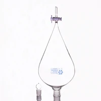 separatory funnel pear shapewith ground in glass stopper and stopcock capacity 10000mlptfe switch valve