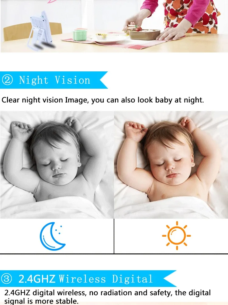 Беспроводная видео радионяня с комплектом камеры bebe kamera Moniter Videoana baby monitor VOX Radio Няня Baby Talkie радио няня видеоняня для младенцев радио няня беспроводная Цифровая видеоняня Детские няня камера