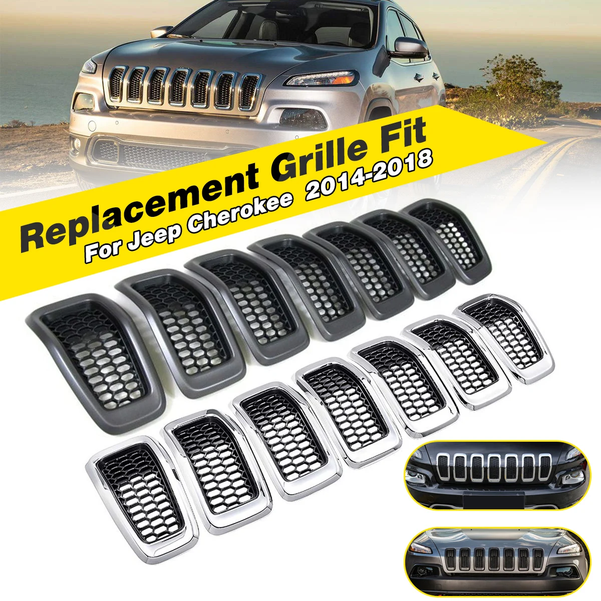 Передний центральный бампер из АБС пластика крышка гоночного гриля замена